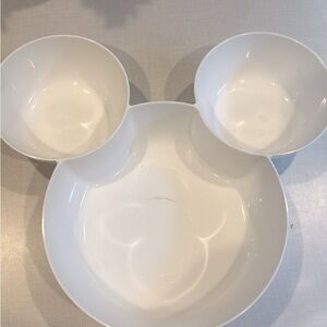 Disney Mickey Mouse Shaped White Bowl Trio